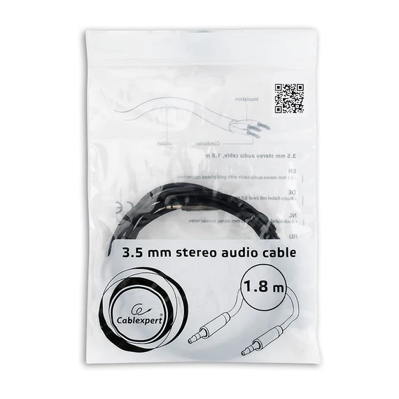 Gembird Jack Stereo 3,5mm M/M audio cable 1,8m Black
