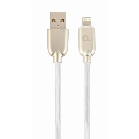 Gembird Premium rubber 8-pin charging and data cable 2m White