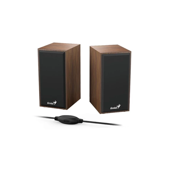 Hangszóró, 2.0, 6W, USB táp, fa burkolat, GENIUS 