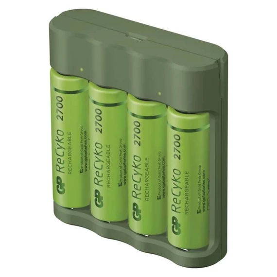 GP USB Everyday B421 Akkutöltő + 4×AA GP ReCyko 2700