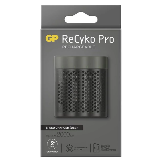 GP Speed M451 Akkutöltő + 4×AA ReCyko Pro