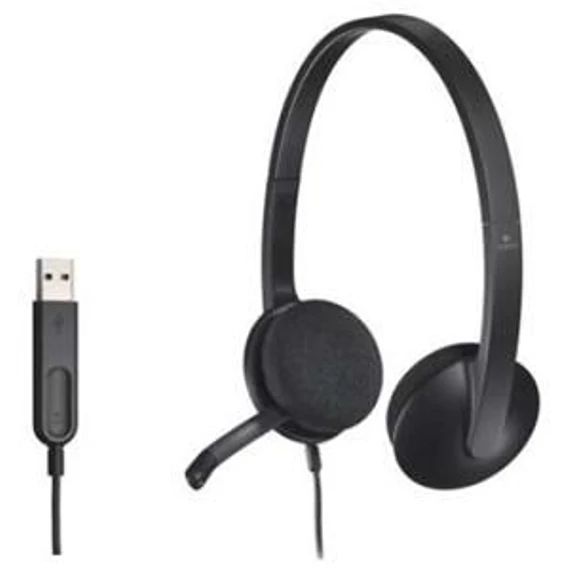 Fejhallgató, mikrofonnal, USB csatlakozás, LOGITECH 