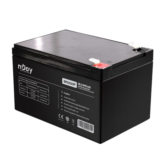 NJOY Szünetmentes akkumulátor - GP12122F (12V/12Ah, T2/F2, zárt, gondozás mentes, AGM)