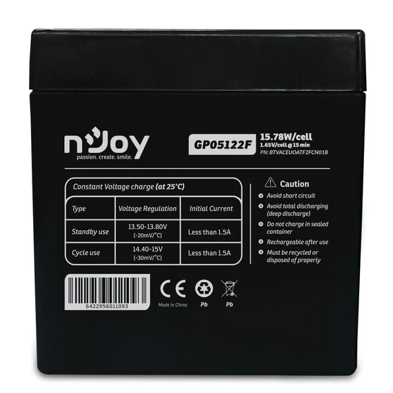 Njoy 12V/5Ah akkumulátor GP05122F