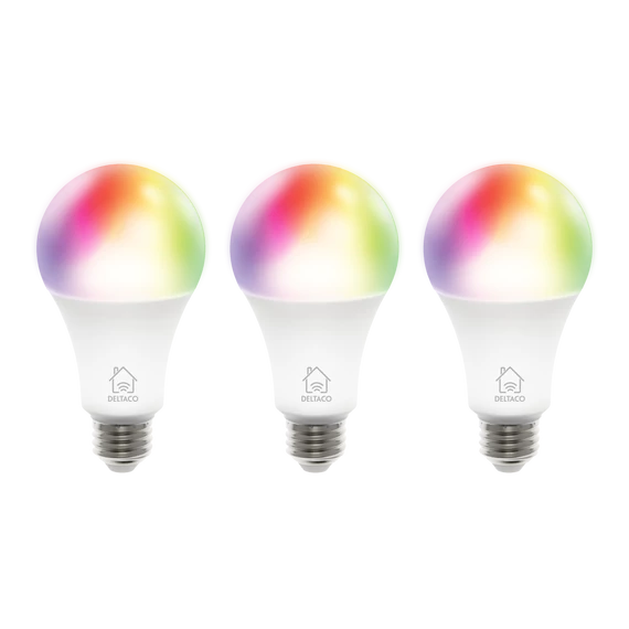 Izzó SMART HOME SH-LE27RGB-3P LED E27 WIFI 9W 3db, Deltaco