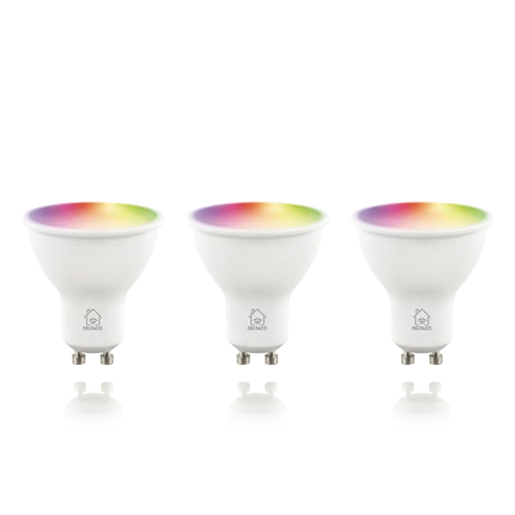 Izzó SMART HOME SH-LGU10RGB-3P LED GU10 spot 5W 3db Deltaco