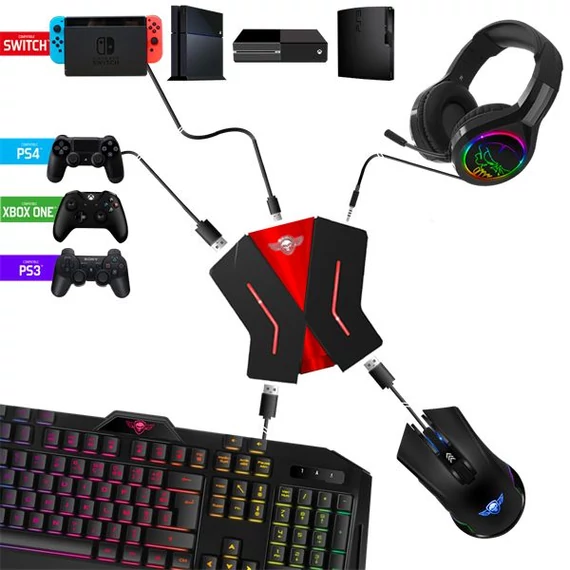 Spirit of Gamer SOG-CONV2 Nintendo/PS4/PS3/Xbox One egér/billentyűzet konzol adapter