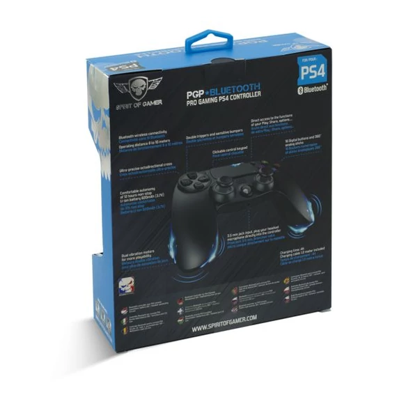 Spirit of Gamer XGP PS4/PS3 fekete-kék Bluetooth vezeték nélküli kontroller