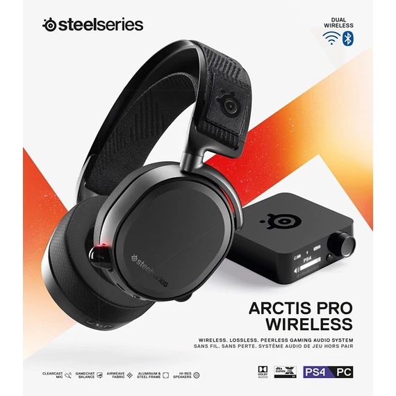 SteelSeries Arctis Pro Wireless fekete gamer headset