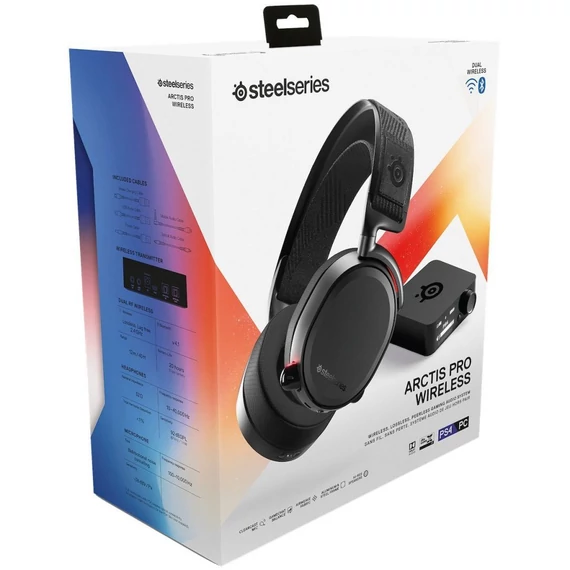 SteelSeries Arctis Pro Wireless fekete gamer headset