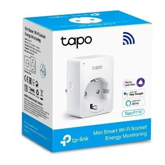 TP-Link Tapo P110 Távolról vezérelhető 2,4GHz Wi-Fi-s Smart Plug Dugalj (1db-os)