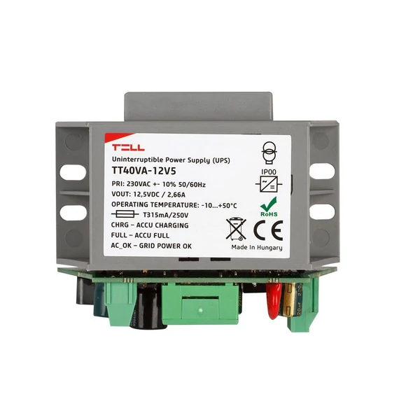 TT40VA-12V5 /Bemenet: 230VAC/Kimenet: 12,5 VDC/ 2,5 A - tápegység