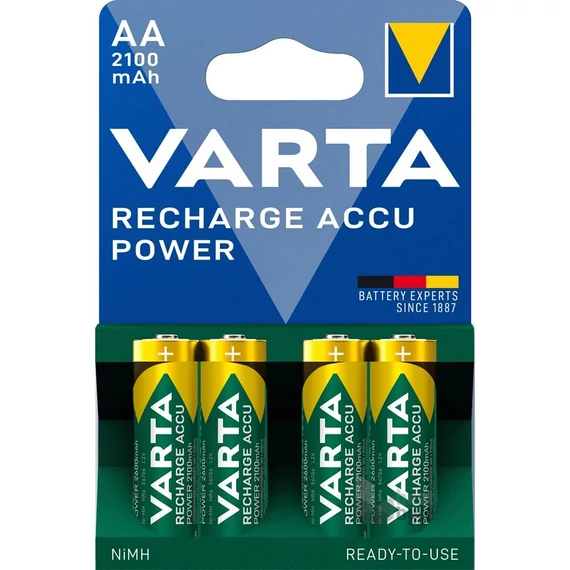 Tölthető elem, AA ceruza, 4x2100 mAh, előtöltött, VARTA 