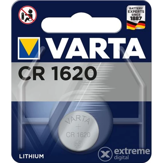 Gombelem, CR1620, 1 db, VARTA 