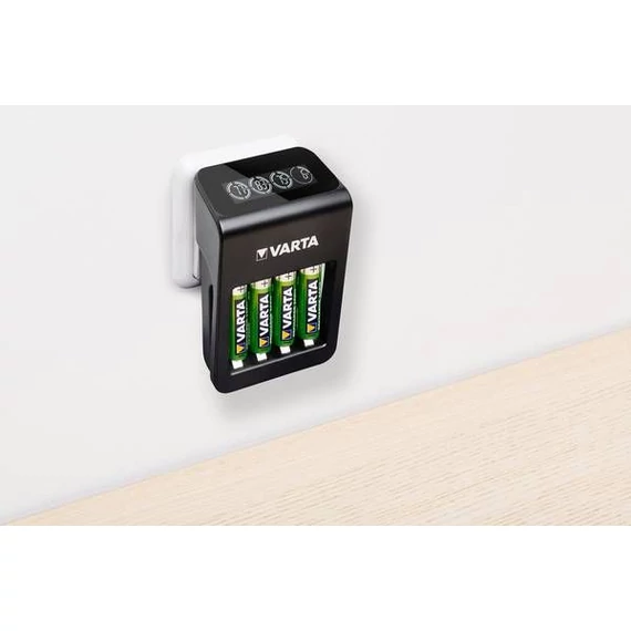 Elemtöltő, AA/AAA/9V, 4xAA 2100 mAh, LCD kijelző, VARTA 
