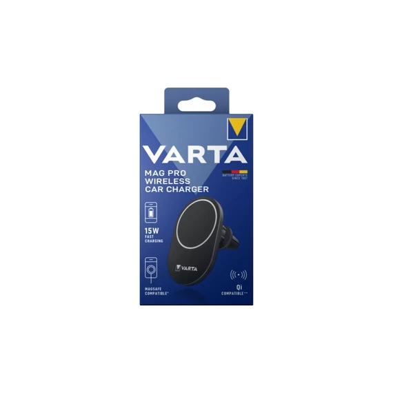 Autós tartó és töltő, Qi/USB-C PD, 15W, VARTA 