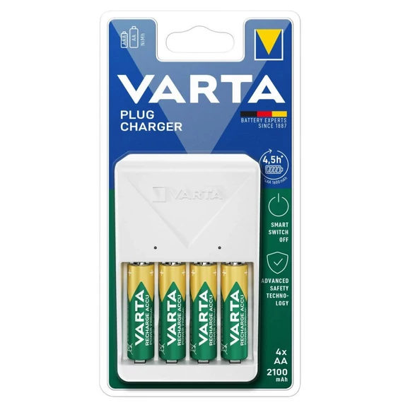 Varta 57657101451 Plug töltő + 4db AA 2100 mAh akkumulátor