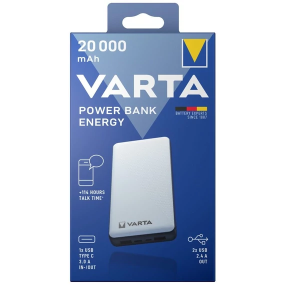 Varta 57978101111 Hordozható akkumulátor, 20000 mAh,