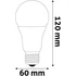 LED izzó, E27, gömb, A60, 13W, 1521lm, 4000K, AVIDE