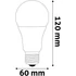 LED izzó, E27, gömb, A60, 13W, 1521lm, 6400K, AVIDE
