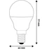 LED izzó, E14, kisgömb, G45, 4,5W, 470lm, 3000K, AVIDE