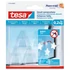 Kép 5/9 - Műanyag akasztó, ragasztócsíkkal, kis méret, TESA "Powerstrips®", átlátszó, 5db/bliszt