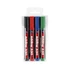 Kép 2/2 - Alkoholos marker készlet, 1-5 mm, vágott, EDDING "330", 4 különböző szín