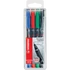 Kép 1/3 - Alkoholos marker készlet, 0,4 mm, STABILO "OHPen S", 4 különböző szín