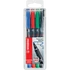 Kép 1/3 - Alkoholos marker készlet, 1 mm, STABILO "OHPen M", 4 különböző szín
