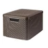 Rattan hatású kosár tetővel, 30l, sötétbarna, CURVER 