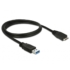 Kép 2/2 - Delock Kábel - 85072 (USB3.0 A – USB3.0 Micro-B kábel, apa/apa, fekete, 1m)