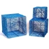 Kép 2/4 - Iris Doboz alakú /1db 20cm, 1db 25cm, 1db 30cm/ kék-ezüst fémdoboz műanyag masnival dekor szett