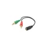 Audio elosztó kábel, 13 cm, 1 bemenet/2 kimenet, EQUIP