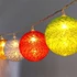 Kép 1/2 - Iris Gömb alakú 6cm/színes fonott/1,5m/barna-piros-kék-zöld/10db LED-es/USB-s fénydekoráció