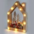 Kép 3/3 - Iris Karácsonyi ház alakú madarak mintás/20x30x5,5cm/meleg fehér LED-es fa fénydekoráció