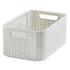 Rattan hatású kosár, 6l, törtfehér, CURVER 