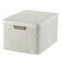 Kép 2/2 - Rattan hatású kosár tetővel, 30l, törtfehér, CURVER "Style L"