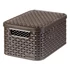 Rattan hatású kosár tetővel, 6l, barna, CURVER, 