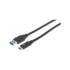 Kép 1/2 - Manhattan Kábel - USB3.0 to Type-C kábel, 1m, Fekete