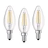 Kép 1/3 - Osram Base átlátszó üveg búra/4W/470lm/2700K/E14/dobozos LED gyertya izzó 3 db