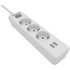 Elosztósor, 3 csatlakozóaljzat, 2xUSB-A, 2 m kábel, PHILIPS, fehér