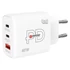Hálózati töltő, 1xUSB-A, 2xUSB-C, PD, 65W, GaN, SKROSS