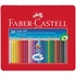 Kép 2/2 - Színes ceruza FABER-CASTELL Grip háromszögletű fémdobozos 24db/készlet
