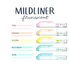 Kép 4/5 - Szövegkiemelő készlet, 1,0/3,5 mm, kétvégű, ZEBRA "Mildliner Fluorescent", 5 szín