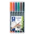 Kép 1/3 - Alkoholos marker készlet, OHP, 0,6 mm, STAEDTLER "Lumocolor 318", 6 különböző szín