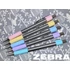 Golyóstoll, 0,24 mm, nyomógombos, rozsdamentes acél, pasztellsárga tolltest, ZEBRA 