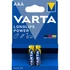 Kép 2/3 - Varta 4903121412 Longlife Power AAA (LR03) alkáli mikro ceruza elem 2db/bliszter