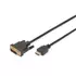Kép 1/3 - Assmann HDMI adapter cable type A-DVI-D(18+1) (Single Link) M/M 2m Black