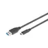 Kép 1/5 - Assmann USB Type-C connection cable type C to A M/M 1m Black