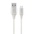 Kép 1/2 - Gembird CC-USB2B-AMCM-1M-BW2 Premium cotton braided Type-C USB charging and data cable 1m Silver/White